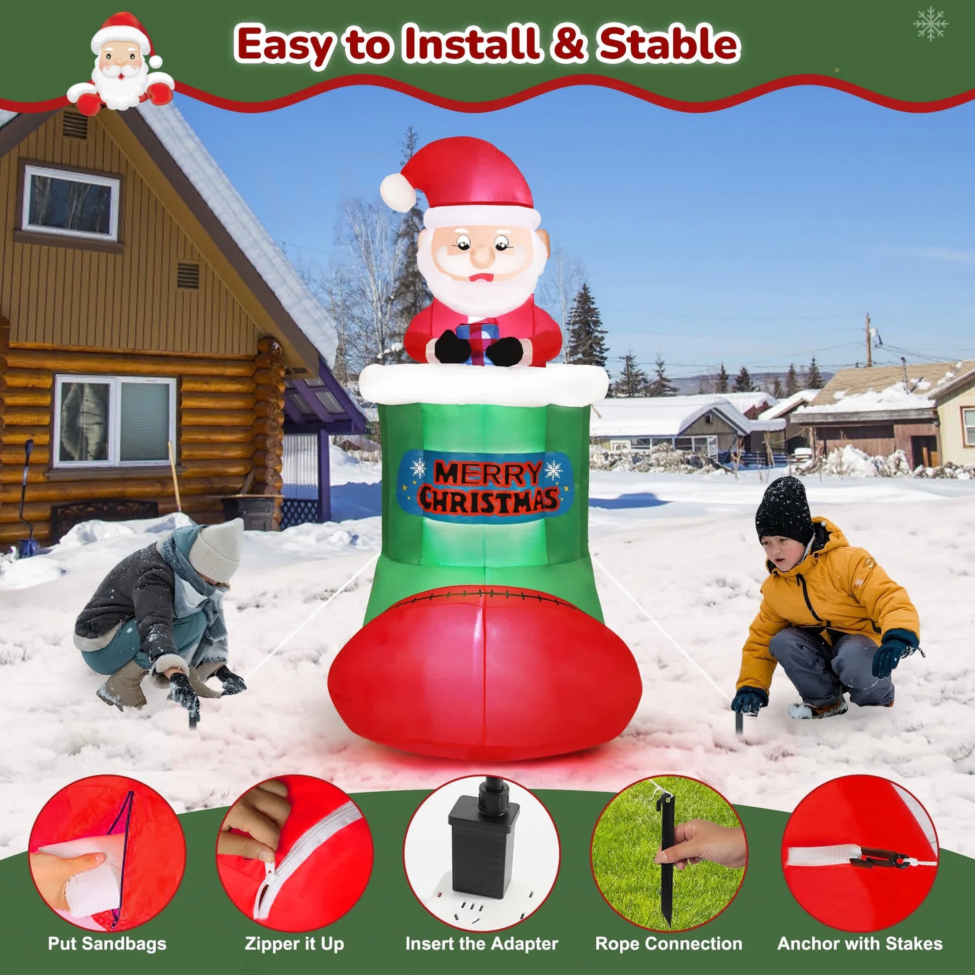 [Ship In 24 Hours] Christmas Dynamic Inflatable Decoration with LED Lights - image 5