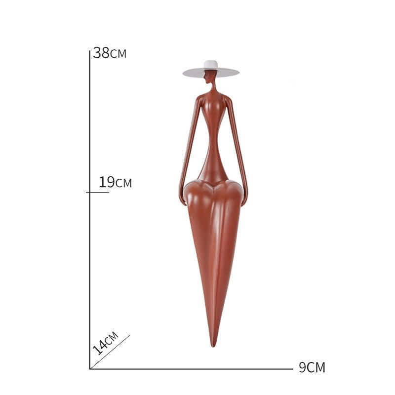 Artistic Figure Sculpture Living Room Ornament - Reddish Brown - 3.54"W  x 5.51"L  x 14.96 "H - image 5