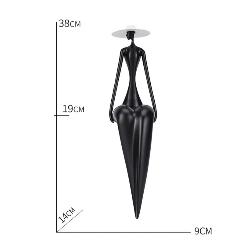 Artistic Figure Sculpture Living Room Ornament - Black - 3.54"W  x 5.51"L  x 14.96 "H - image 2