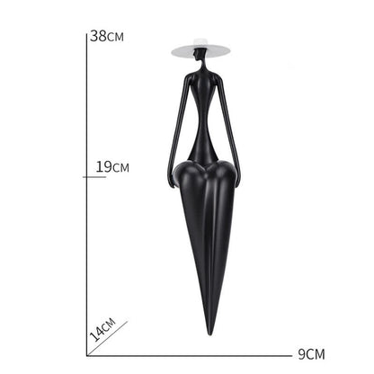 Artistic Figure Sculpture Living Room Ornament - Black - 3.54"W  x 5.51"L  x 14.96 "H - image 2