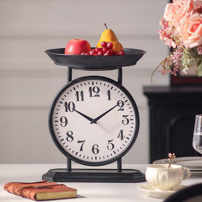 Iron Creative Clock Fruit Tray Decoration - 11.8" W x11.8"L x14.96" H - image 0