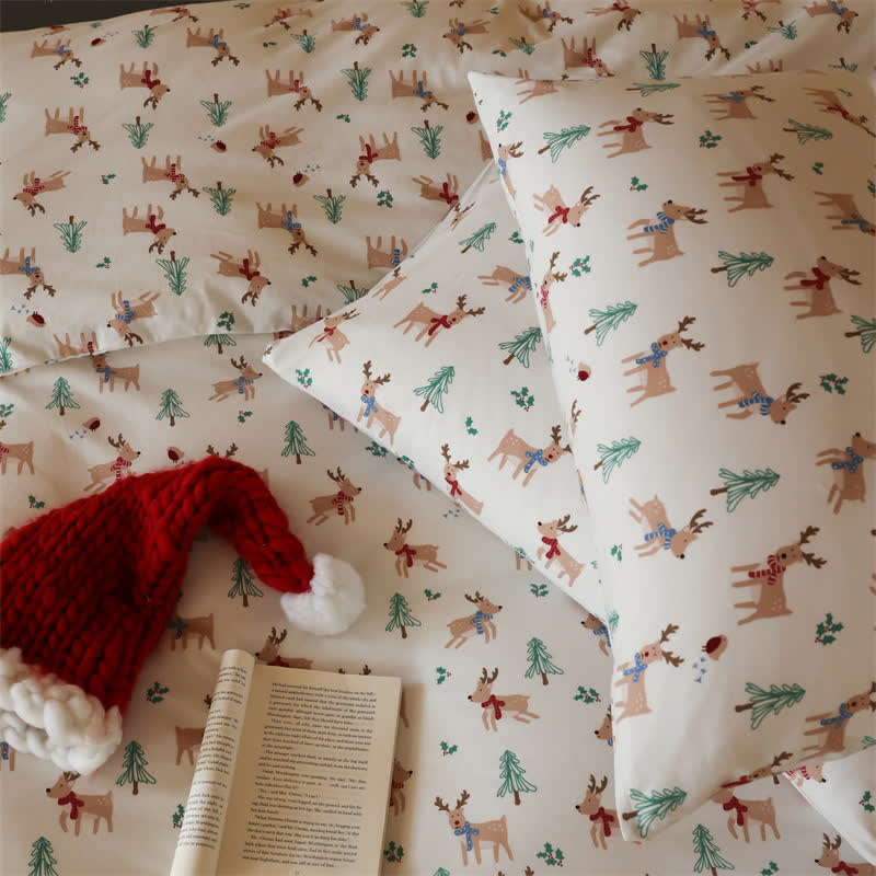 Christmas Tree Elk Cotton Bedding Set(4PCS) - image 5