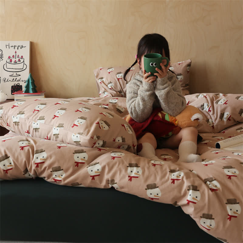 Christmas Snowman Cotton Bedding Set(4PCS) - image 4