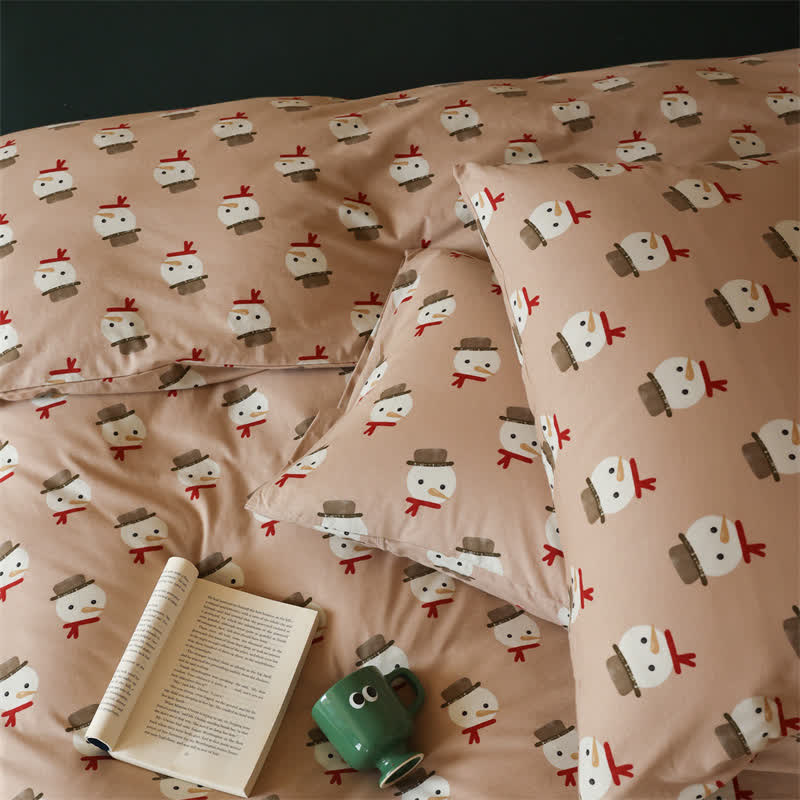Christmas Snowman Cotton Bedding Set(4PCS) - image 5
