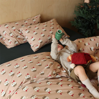 Christmas Snowman Cotton Bedding Set(4PCS) - image 2