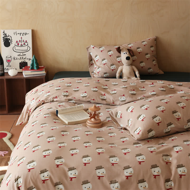 Christmas Snowman Cotton Bedding Set(4PCS) - image 1