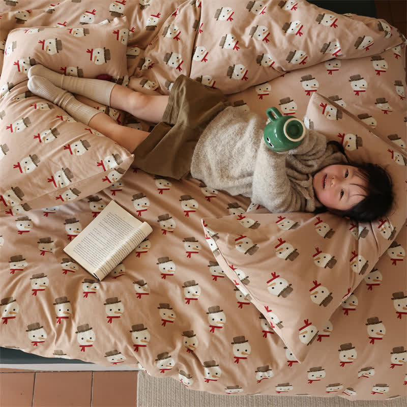 Christmas Snowman Cotton Bedding Set(4PCS) - image 3