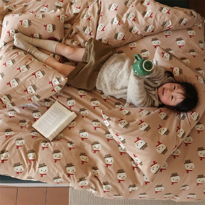 Christmas Snowman Cotton Bedding Set(4PCS) - image 3
