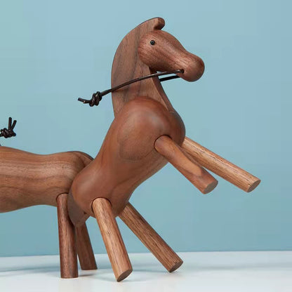 Solid Wood Creative Puppet Horse Ornament - image 2