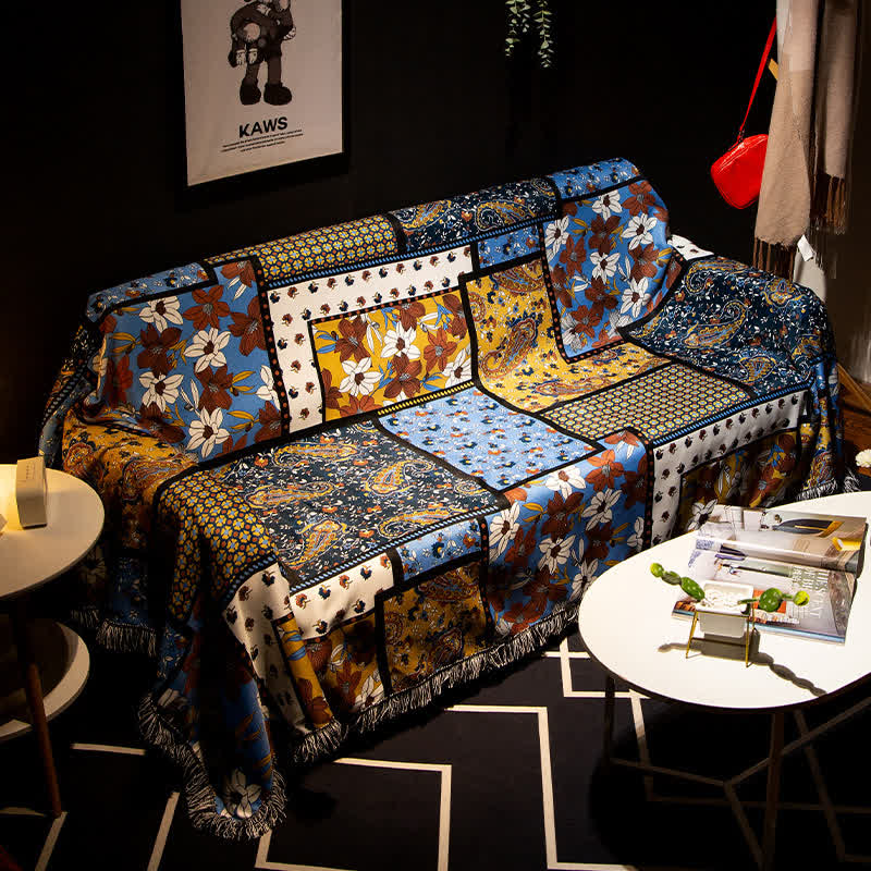 Bohemian Rural Style Anti-slip Sofa Cover - 86" x 157" - image 0