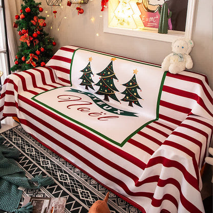 Christmas Tree Striped Blanket Sofa Cover - image 2