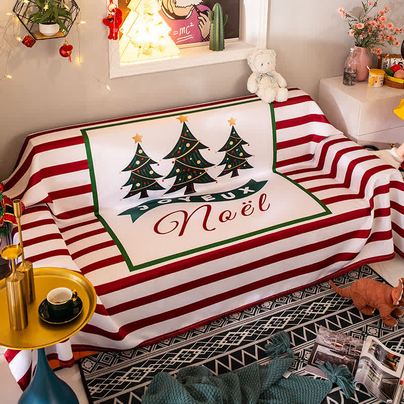 Christmas Tree Striped Blanket Sofa Cover - 86" x 157" - image 0