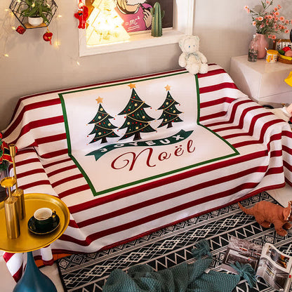 Christmas Tree Striped Blanket Sofa Cover - 86" x 157" - image 0