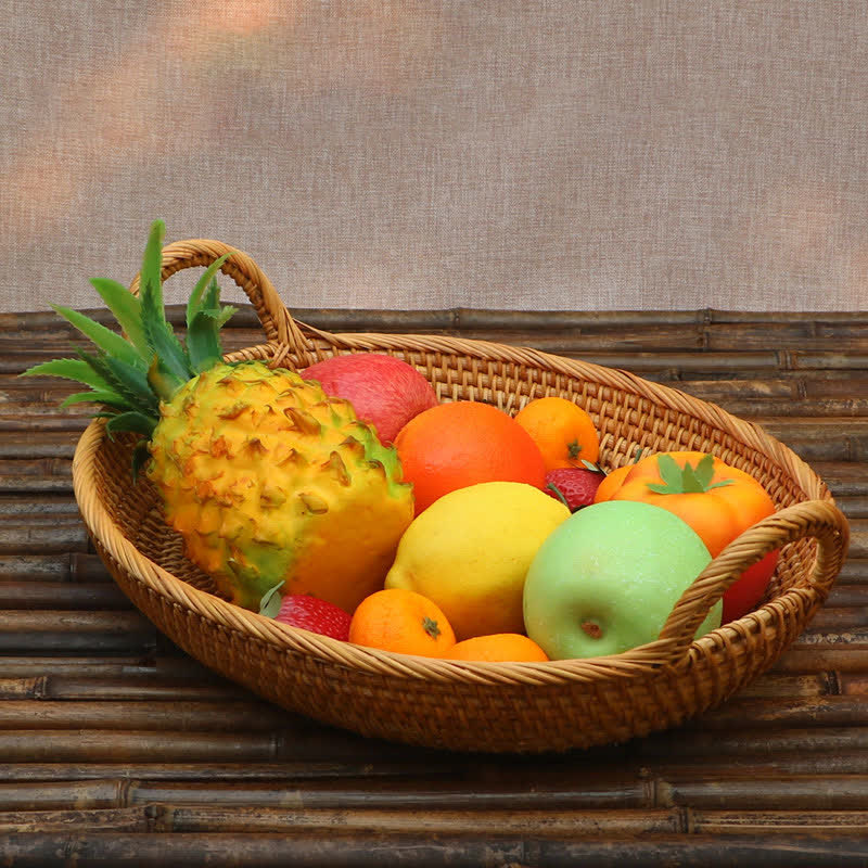 Simple Farmhouse Rattan Fruit Basket - Woven Rattan - 16.54" W x 12.60" L x 5.12"H - image 1