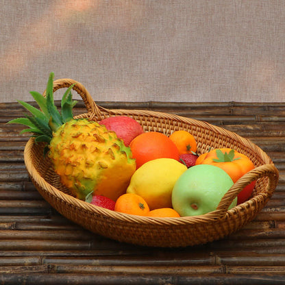Simple Farmhouse Rattan Fruit Basket - Woven Rattan - 16.54" W x 12.60" L x 5.12"H - image 1