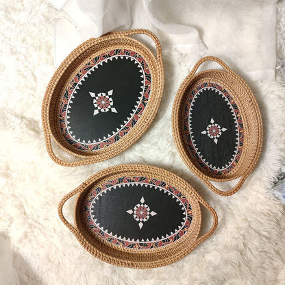 Handmade Rattan Desktop Storage Basket(3PCS) - image 2