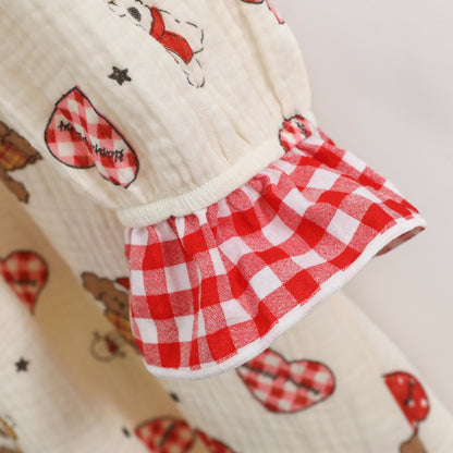 Plus Size Cotton Doll Collar Long Nightgown  - image 7