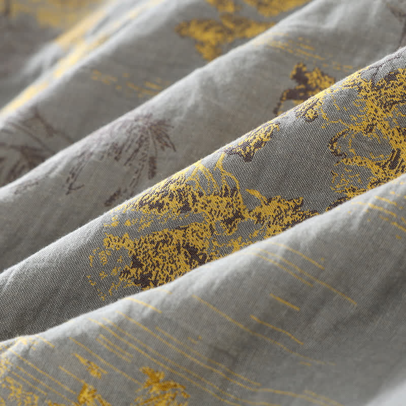 Neutral Landscape Kimono Cotton Pajama Set - image 10