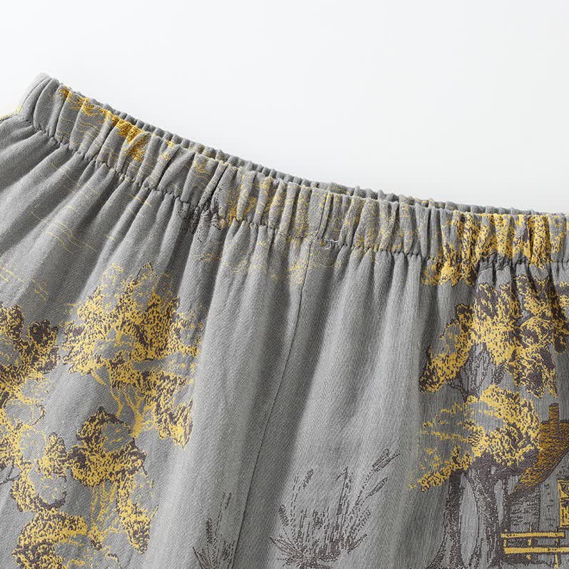 Neutral Landscape Kimono Cotton Pajama Set - image 8