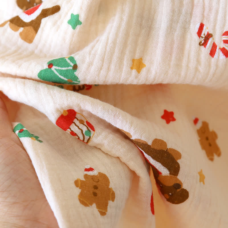 Christmas Motif Cotton Gauze Pajama Set - image 9