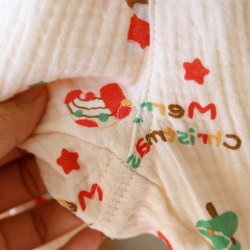 Christmas Motif Cotton Gauze Pajama Set - image 8
