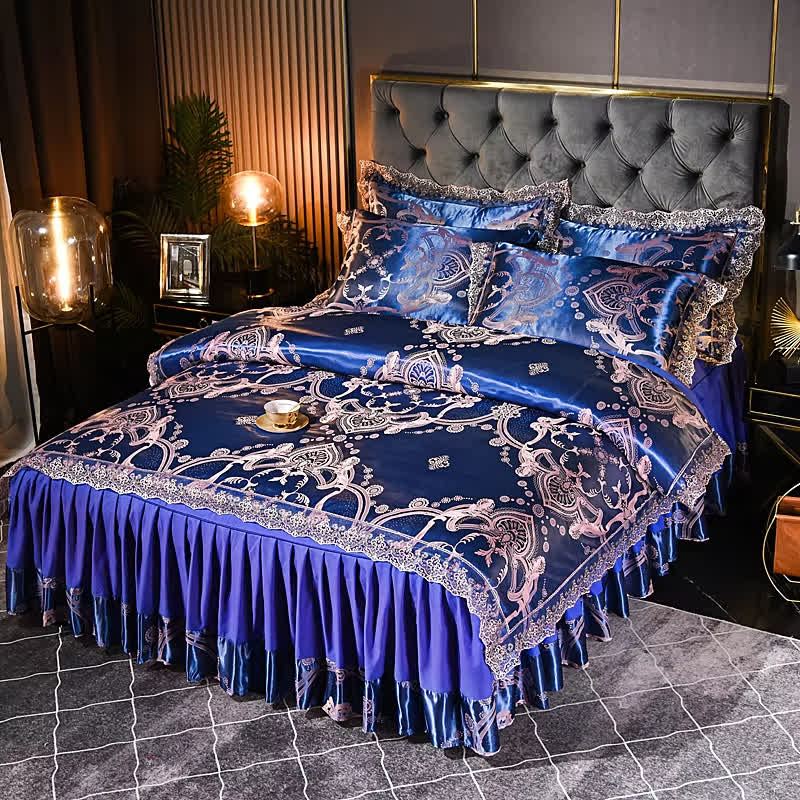Satin Elegant Bed Skirt Bedding Set (4PCS) - image 3
