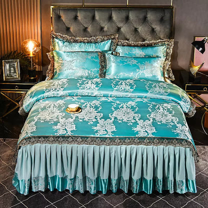 Jacquard Satin Elegant Floral Bedding Set (4PCS) - image 1