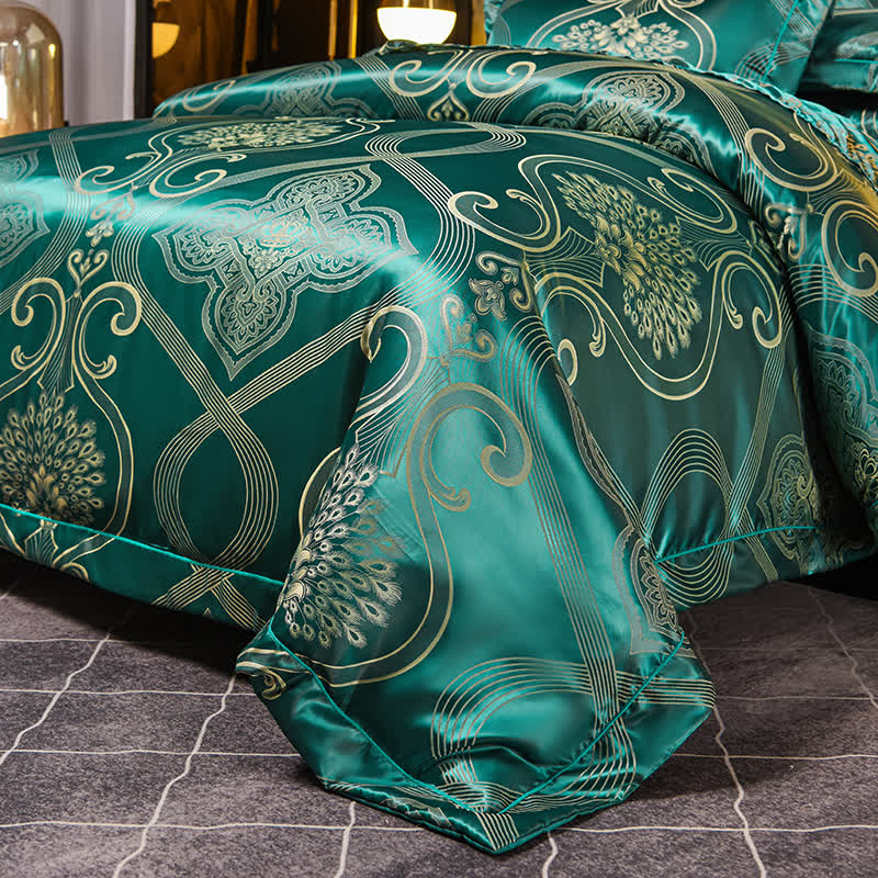 Vintage Satin Jacquard Soft Bedding Set (4PCS) - image 4