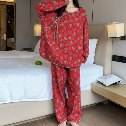 Plus Size  Rose Cotton Soft Pajama Set - image 1