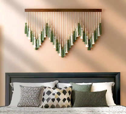 Bohemian Hand-woven Tapestry Wall Hanging - V-shaped splicing - 39.4''W X 31.5'' L - image 0