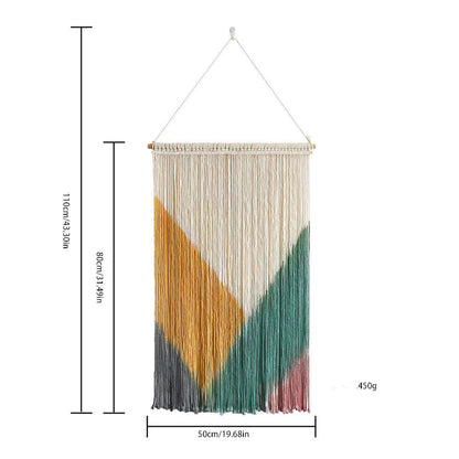 Hand-woven Bohemian Tassel Wall Tapestry - 19.69"W x 31.50"L - image 2