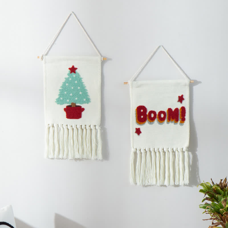 Embroidered Hand-woven Tassel Wall Tapestry - image 1