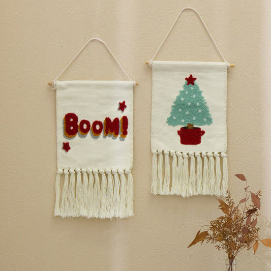 Embroidered Hand-woven Tassel Wall Tapestry - image 0