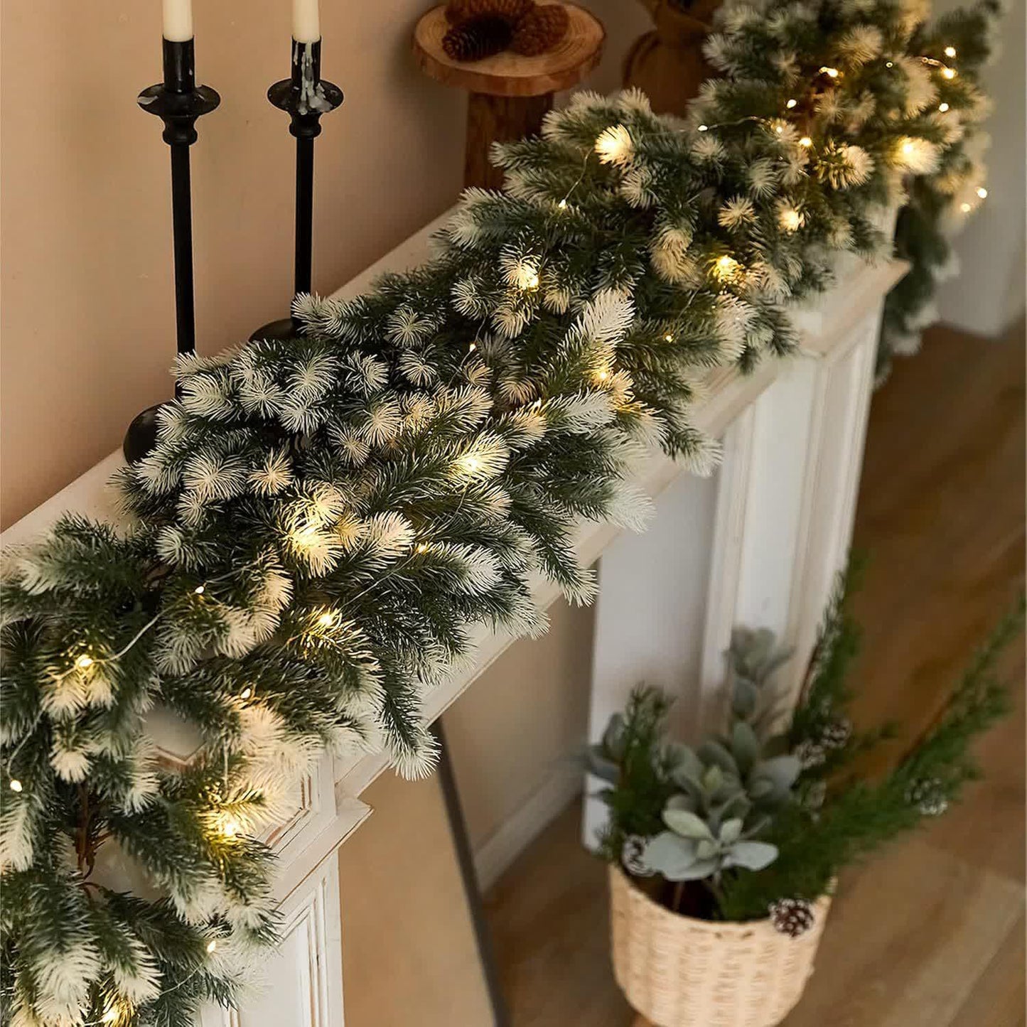 Christmas Gradient Garland Pine Needles Decor - 76.77"L ( Without Lights) - image 3