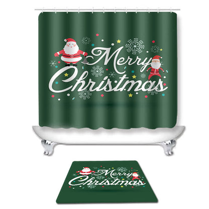 Merry Christmas Shower Curtain Mat Set - image 1