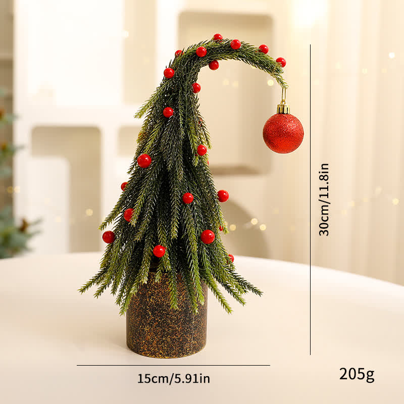 Christmas Tree Potted Home Decoration  - Green & Red - 2PCS - 5.91" x 11.8" - image 12
