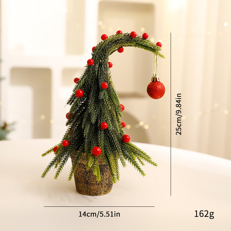 Christmas Tree Potted Home Decoration  - Green & Red - 2PCS - 5.51" x 9.84" - image 11