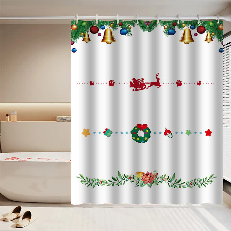 Christmas Holiday Party Anti-mildew Shower Curtain - D - 71"W x 79"L - image 3