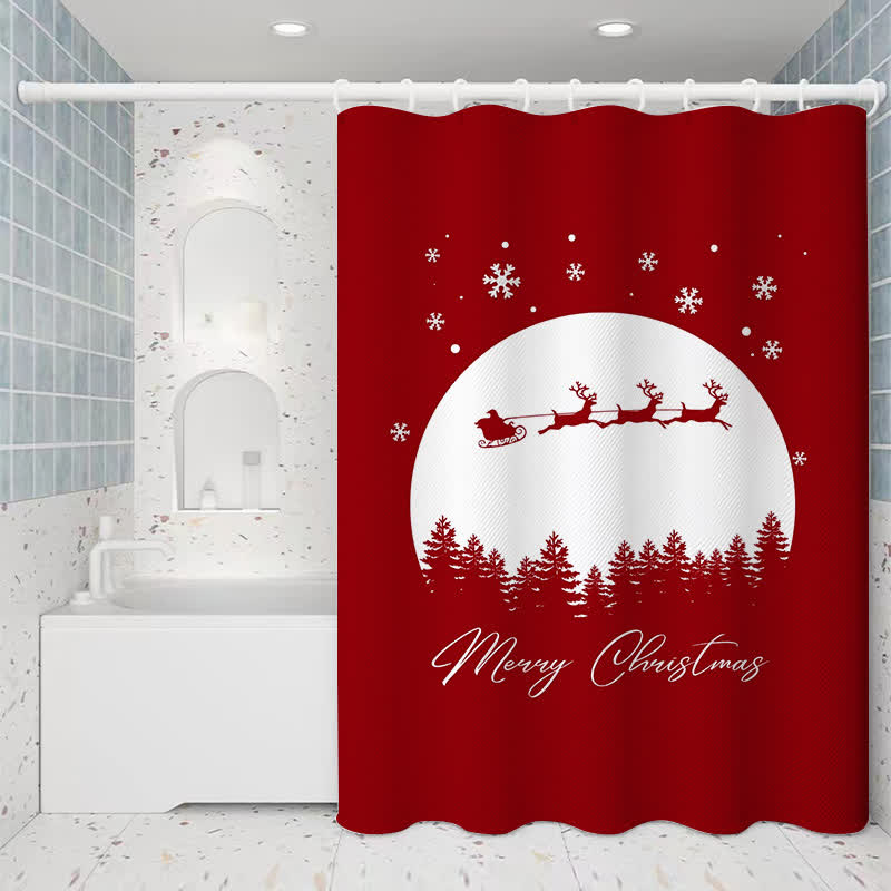 Christmas Holiday Party Anti-mildew Shower Curtain - E - 71"W x 79"L - image 4