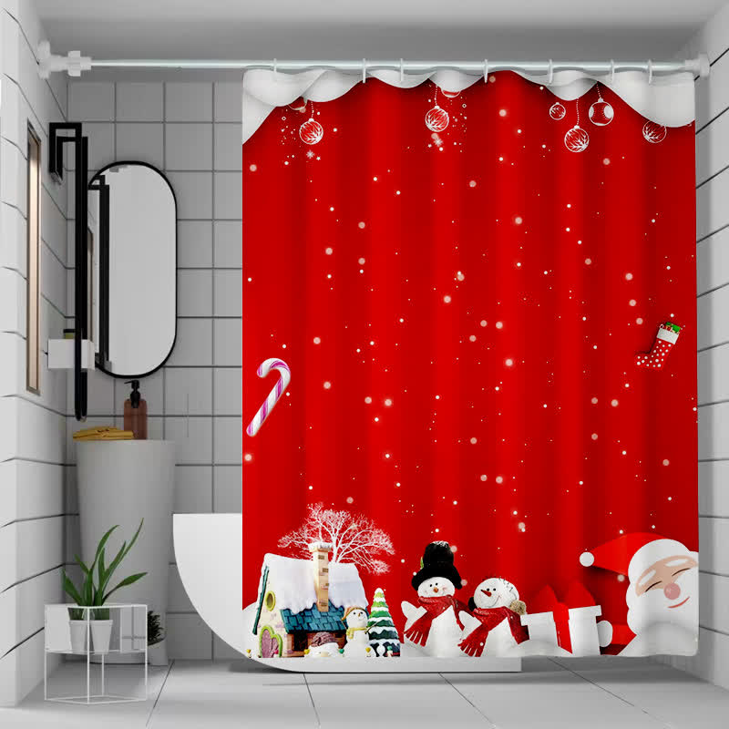 Christmas Holiday Party Anti-mildew Shower Curtain - F - 71"W x 79"L - image 5