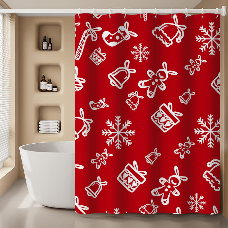 Christmas Holiday Party Anti-mildew Shower Curtain - H - 71"W x 79"L - image 7