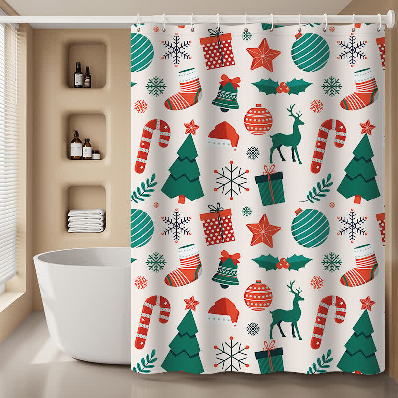 Christmas Holiday Party Anti-mildew Shower Curtain - I - 71"W x 79"L - image 8