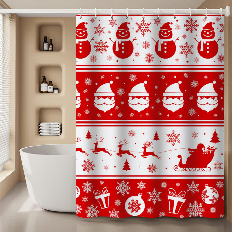 Christmas Holiday Party Anti-mildew Shower Curtain - J - 71"W x 79"L - image 9