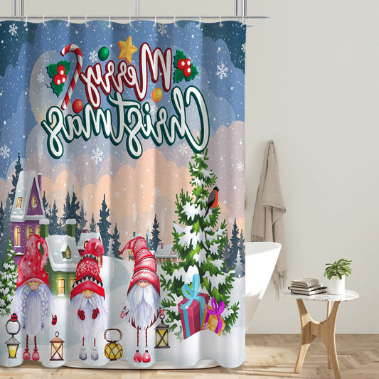 Christmas Anti-mildew Waterproof Shower Curtain - A - 71"W x 79"L - image 0
