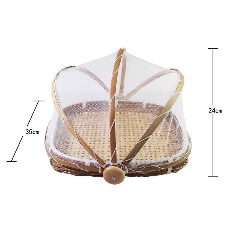 Bamboo Woven Handmade Household Basket - Bamboo weaving - Bamboo - 13.78" W x 13.78" L x 9.45"H - image 5