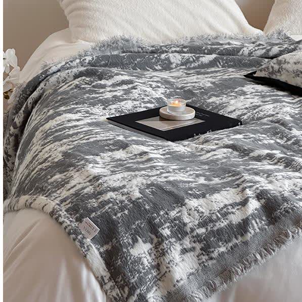 Faux Mink Ink Style Reversible Throw Blanket - image 2