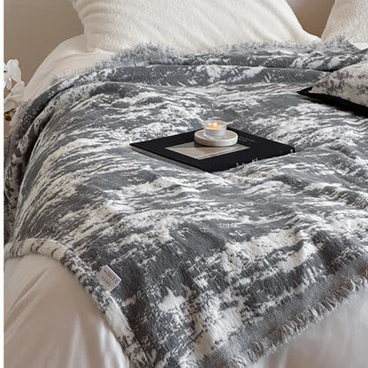 Faux Mink Ink Style Reversible Throw Blanket - image 2