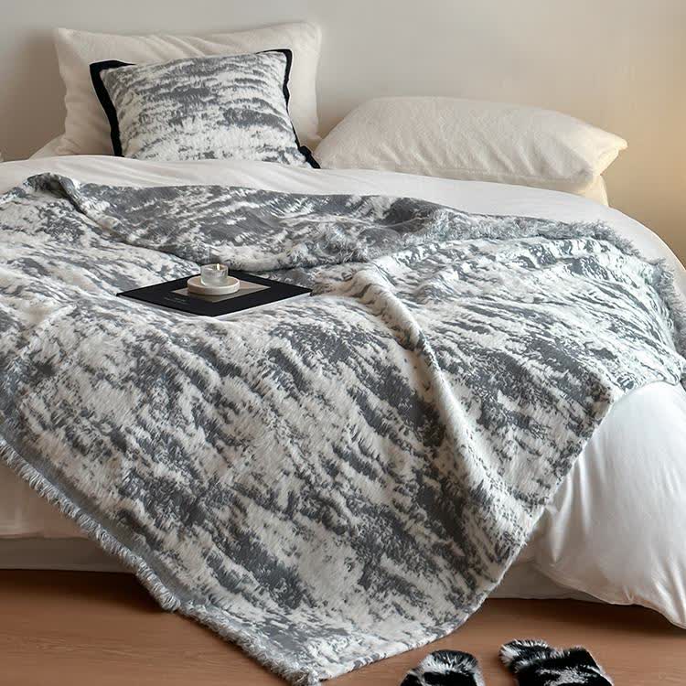 Faux Mink Ink Style Reversible Throw Blanket - 1pc pillowcase - 18 x 18" - image 1