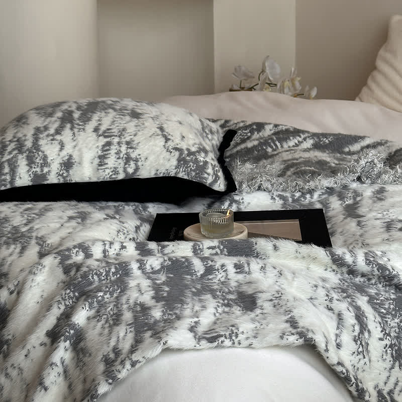 Faux Mink Ink Style Reversible Throw Blanket - image 5