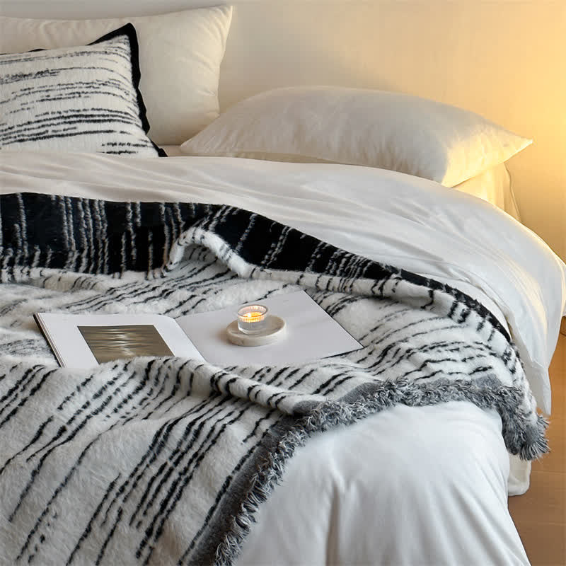 Faux Mink Reversible Throw Blanket - Blanket - 55"W x 63"L - image 4